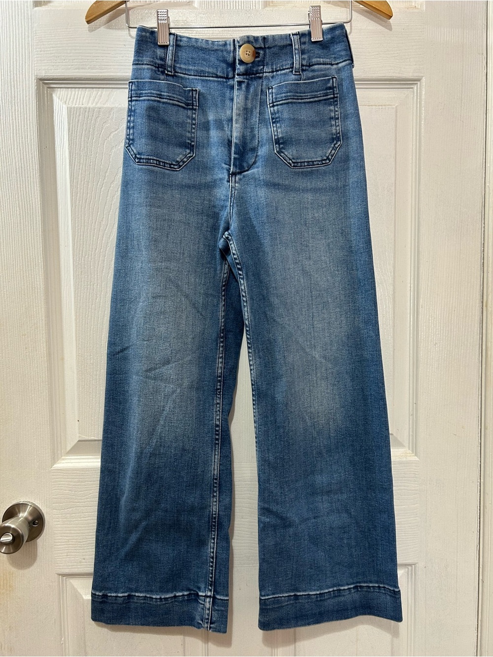 Maeve Anthropologie The Colette Wide Leg Jeans Size 26 High Rise Medium Wash